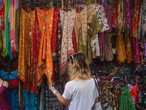 buying clothes in bali.